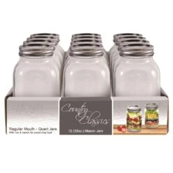 Country Classics Regular Mouth Canning Jar 32 Oz 12 Pk