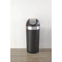 Umbra Venti 16 Gal Black/Silver Plastic Swing-Top Trash Can -Oolys Shop 022c9622 be76 4a0c 88d1 5898f234e581