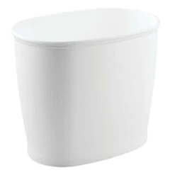 IDesign Kent White Plastic Oval Wastebasket