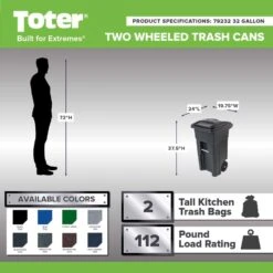 Toter 32 Gal Graystone Polyethylene Wheeled Garbage Can Lid Included -Oolys Shop 04e94c7d 53cc 4500 9d37 31e4a6d5c1fe