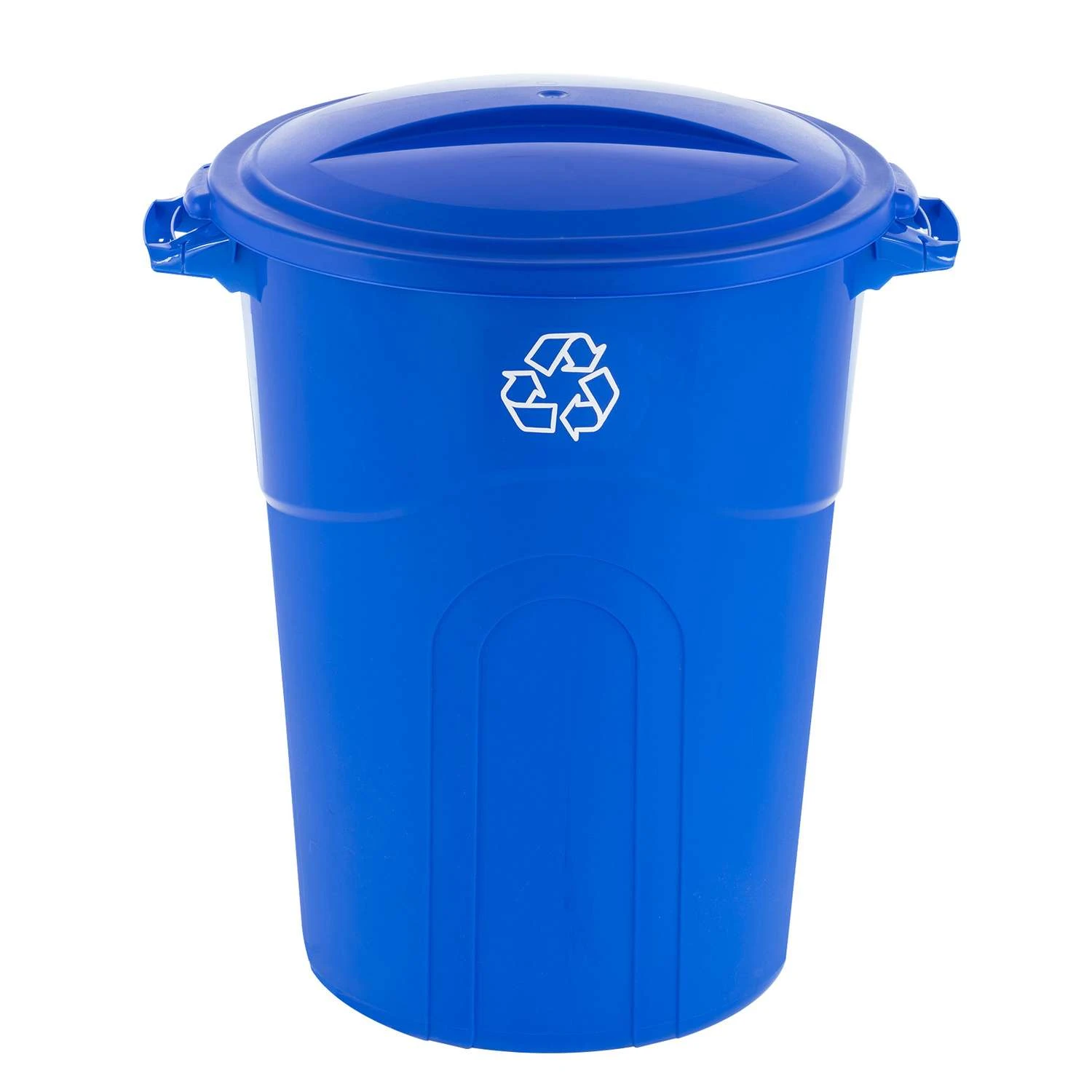 United Solutions 32 Gal Blue Plastic Garbage Can Lid Included 1 United Solutions 32 Gal Blue Plastic Garbage Can Lid Included