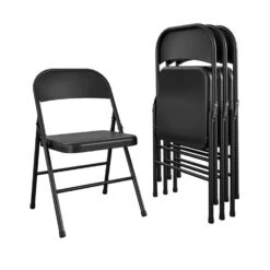 Cosco Black Metal Folding Chair 4 Pk