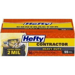 Hefty 55 Gal Contractor Bags Twist Tie 16 Pk 2 Mil
