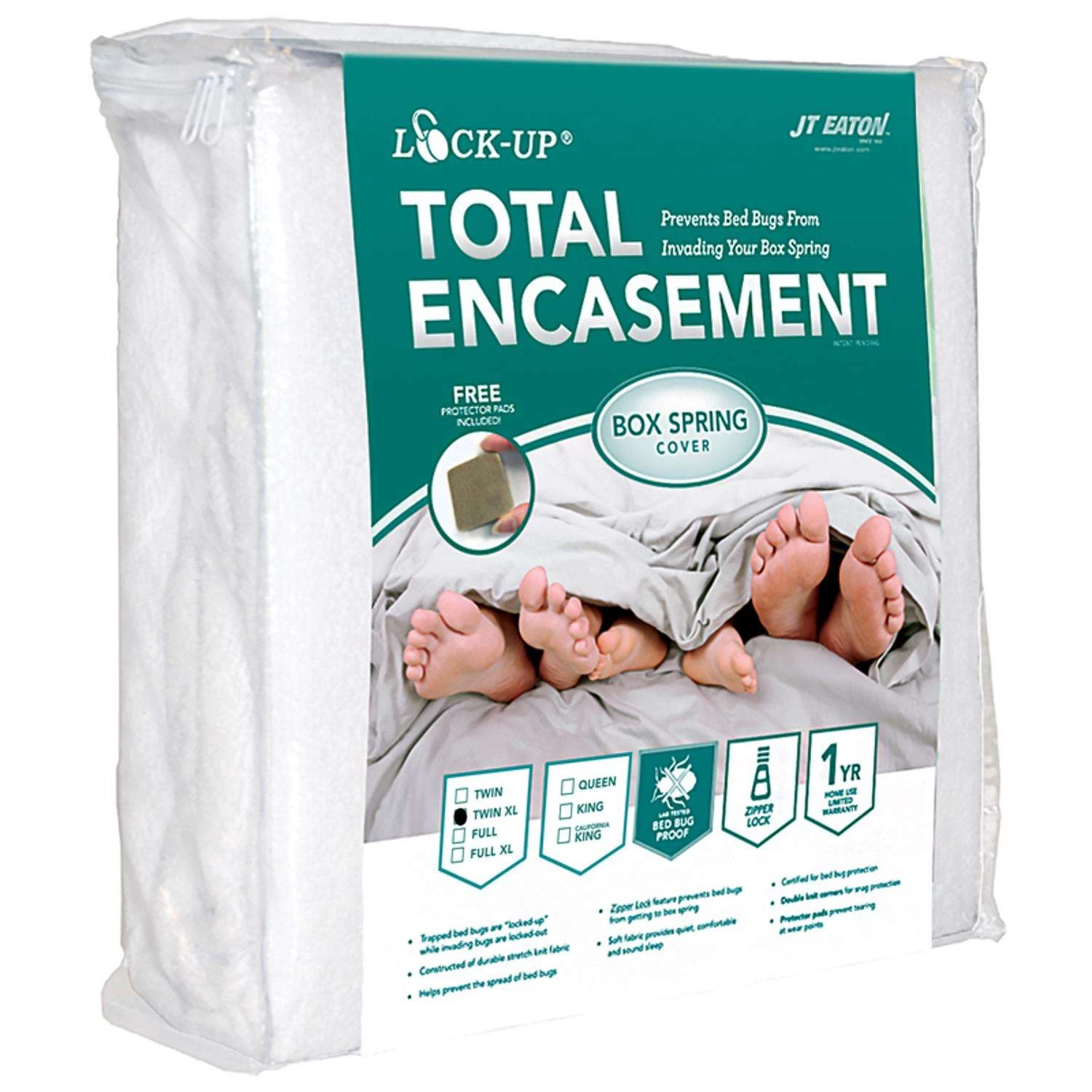 JT Eaton Lock-Up Twin XL White Stretch-Knit Polyester Box Spring Encasement Cover 2 JT Eaton Lock-Up Twin XL White Stretch-Knit Polyester Box Spring Encasement Cover - Image 2