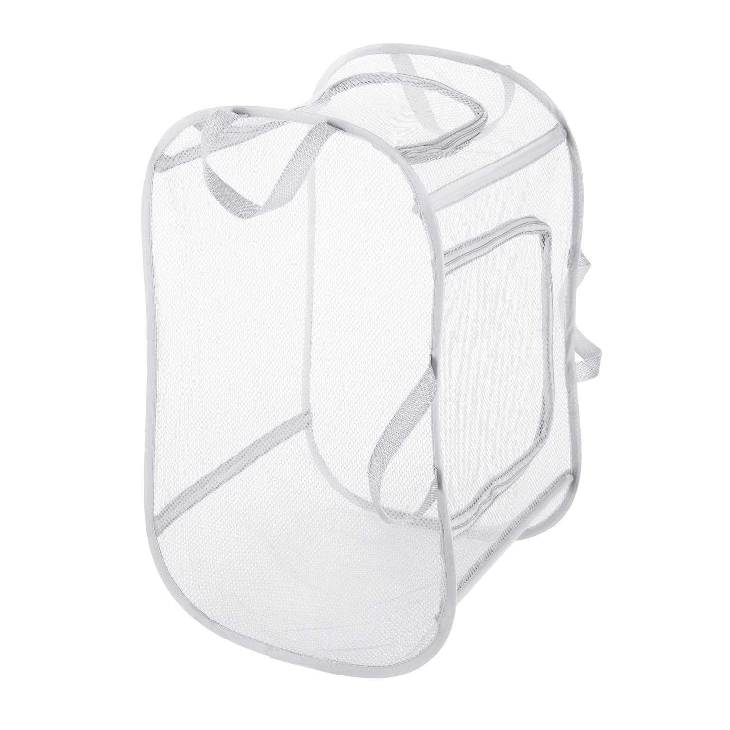 Whitmor White Fabric Collapsible Hamper 1 Whitmor White Fabric Collapsible Hamper