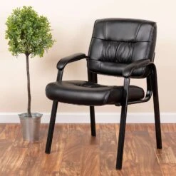 Flash Furniture Black Leather Reception Chair -Oolys Shop 16a4470e 0893 491f a1d5 ecb73ae134f4