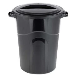 United Solutions Rough & Rugged 32 Gal Black Plastic Garbage Can Lid Included