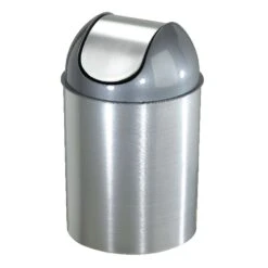 Umbra Mezzo 2.5 Gal Silver Plastic Modern Wastebasket