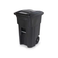 Toter 64 Gal Black Polyethylene Wheeled Garbage Can Lid Included