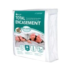 JT Eaton Lock-Up Twin XL White Stretch-Knit Polyester Box Spring Encasement Cover