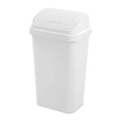 Sterilite SwingTop 13 Gal White Polypropylene Trash Can