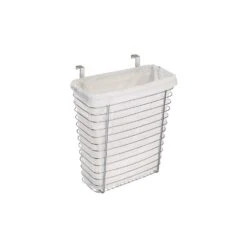 IDesign 3 Gal Silver Steel Wastebasket