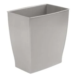 IDesign Mono Gray Plastic Rectangular Wastebasket