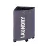 Wenko Tresco Gray Polyester Wheeled Laundry Basket