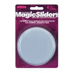 Magic Sliders Gray 4 In. Adhesive Plastic Sliding Discs 4 Pk