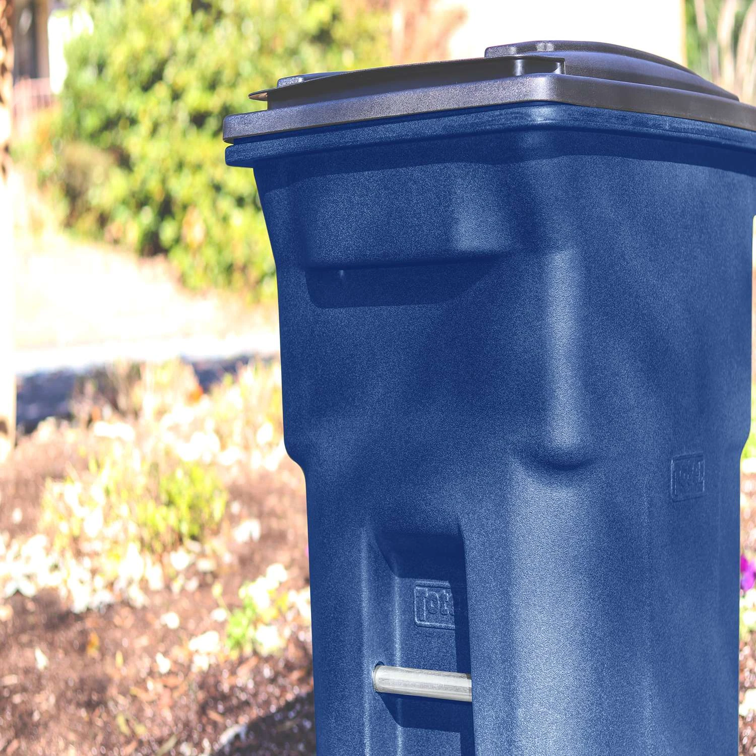 Toter 64 Gal Blue Polyethylene Wheeled Garbage Can Lid Included 2 Toter 64 Gal Blue Polyethylene Wheeled Garbage Can Lid Included - Image 2