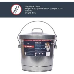 Behrens 6 Gal Silver Galvanized Steel Garbage Can Lid Included Animal Proof/Animal Resistant -Oolys Shop 2a0cf1c7 f21c 4418 8db1 c4640bc21622