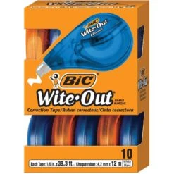 BIC Wite-Out Assorted Correction Tape 10 Pk