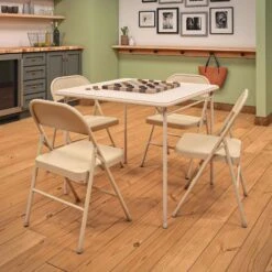 Cosco Antique Linen Metal Folding Chair 4 Pk -Oolys Shop 3559c3d1 bcba 4040 9de8 2f93404fe121