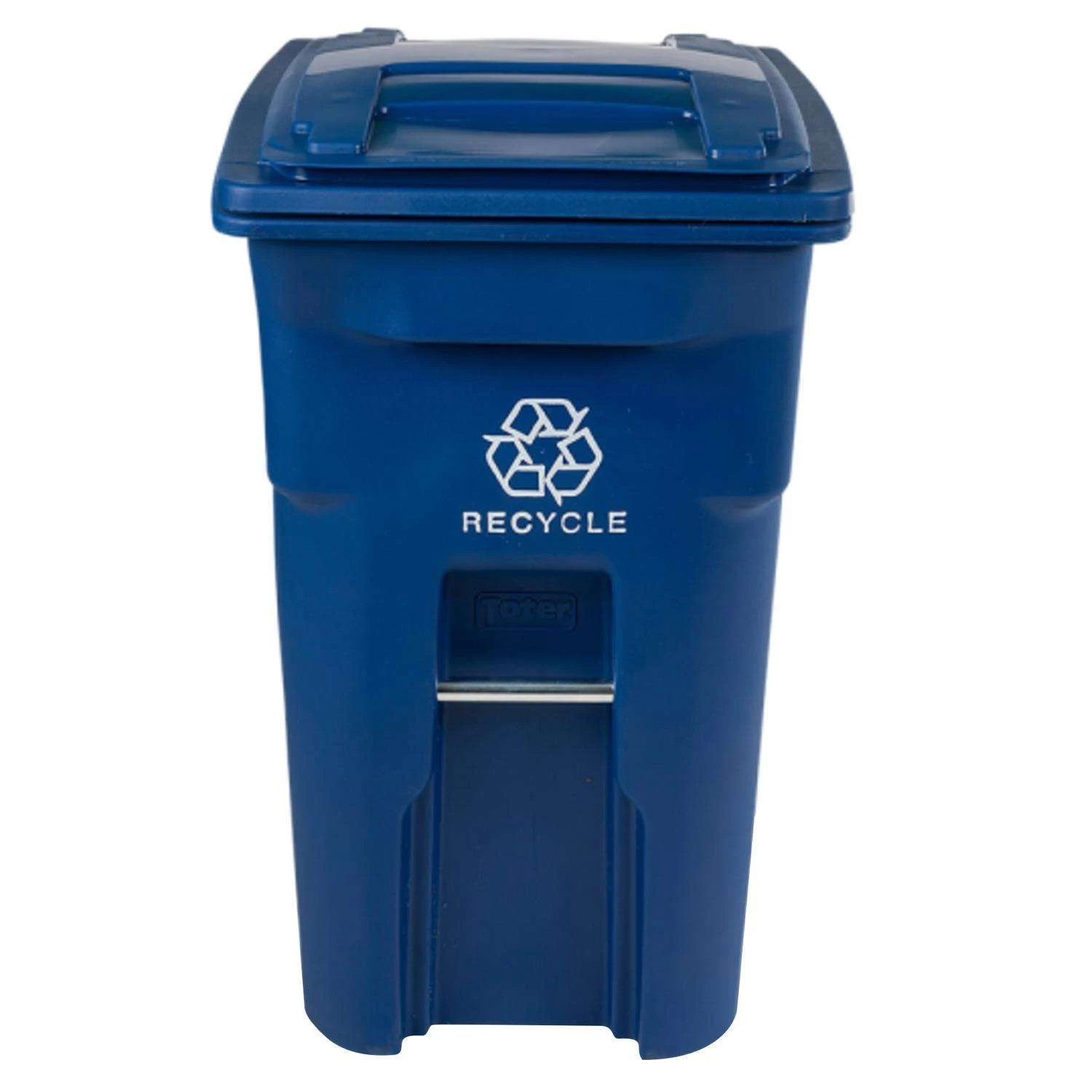 Toter 64 Gal Blue Polyethylene Wheeled Recycling Trash Can Lid Included 1 Toter 64 Gal Blue Polyethylene Wheeled Recycling Trash Can Lid Included