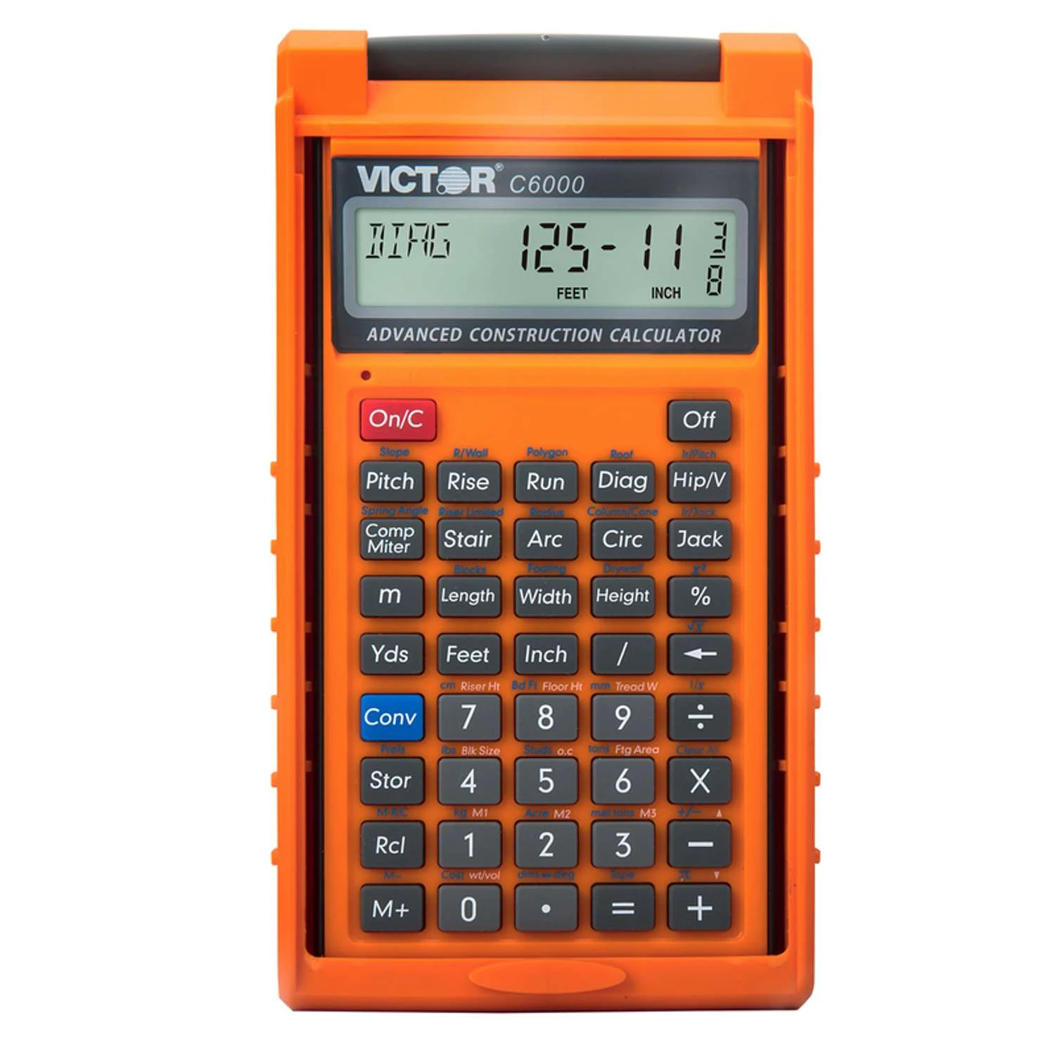 Victor C6000 Orange 8 Digit Construction Calculator 1 Victor C6000 Orange 8 Digit Construction Calculator