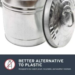 Behrens 6 Gal Silver Galvanized Steel Garbage Can Lid Included Animal Proof/Animal Resistant -Oolys Shop 3e87664f 91e1 403f a41f 64276bf9f431