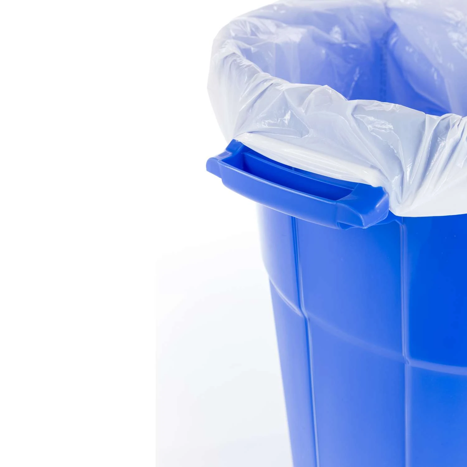 United Solutions 32 Gal Blue Plastic Garbage Can Lid Included 3 United Solutions 32 Gal Blue Plastic Garbage Can Lid Included - Image 3