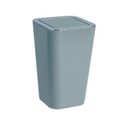 Wenko Candy 1.6 Gal Gray Plastic Swing Cover Wastebasket
