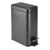 IDesign 1.32 Gal Black Stainless Steel Rectangle Step Can Wastebasket