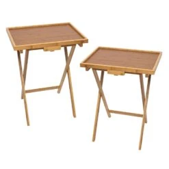 Lipper International Contemporary 15 In. W X 20 In. L Rectangular Folding Tray Table