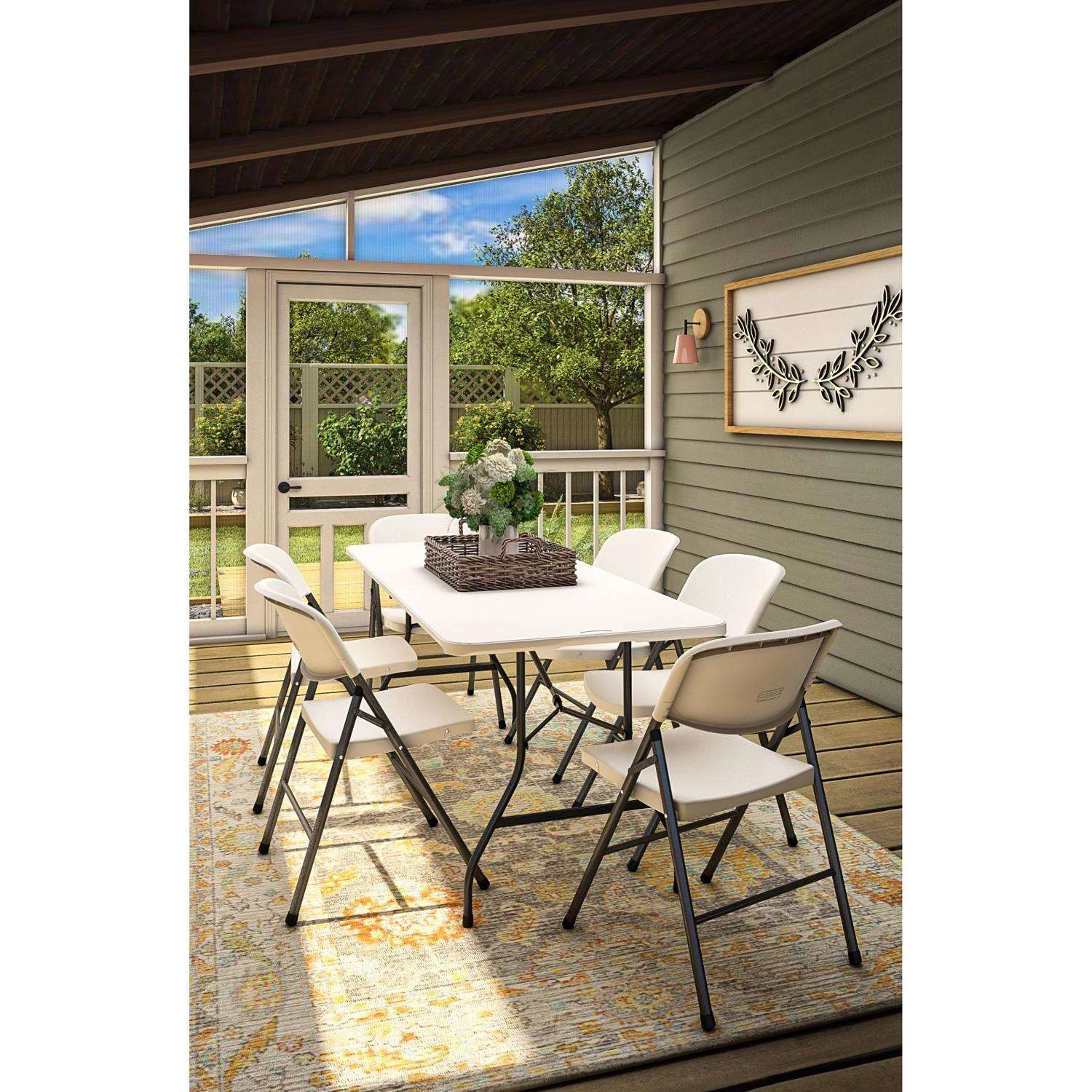 Cosco Casual 29.69 In. W X 72 In. L Rectangular Folding Buffet Table 5 Cosco Casual 29.69 In. W X 72 In. L Rectangular Folding Buffet Table - Image 5