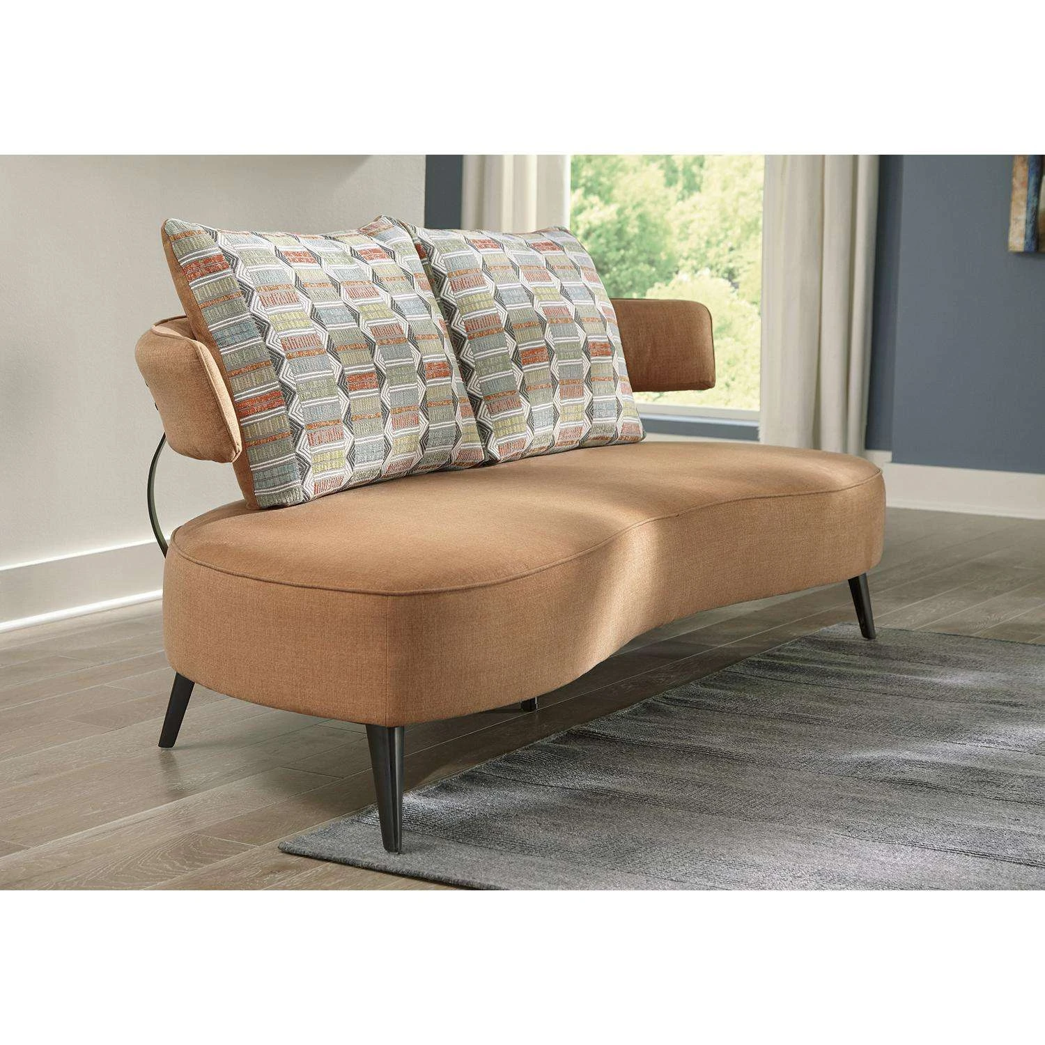 Signature Design By Ashley Hollyann Rust Fabric Contemporary Sofa 5 Signature Design By Ashley Hollyann Rust Fabric Contemporary Sofa - Image 5