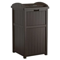 Suncast Trash Hideaway 30 Gal Java Resin Garbage Can Lid Included
