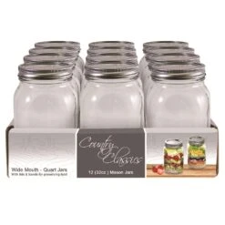 Country Classics Wide Mouth Canning Jar 32 Oz 12 Pk