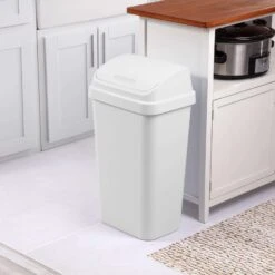 Sterilite SwingTop 13 Gal White Polypropylene Trash Can -Oolys Shop 51fd389d 9e73 4aaf b25a 5e9e305fcb74