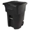 Toter 96 Gal Black Polyethylene Wheeled Garbage Can Lid Included