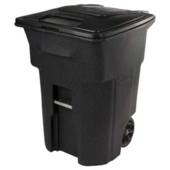 Toter 96 Gal Black Polyethylene Wheeled Garbage Can Lid Included