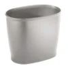 IDesign Kent Silver Plastic Oval Wastebasket