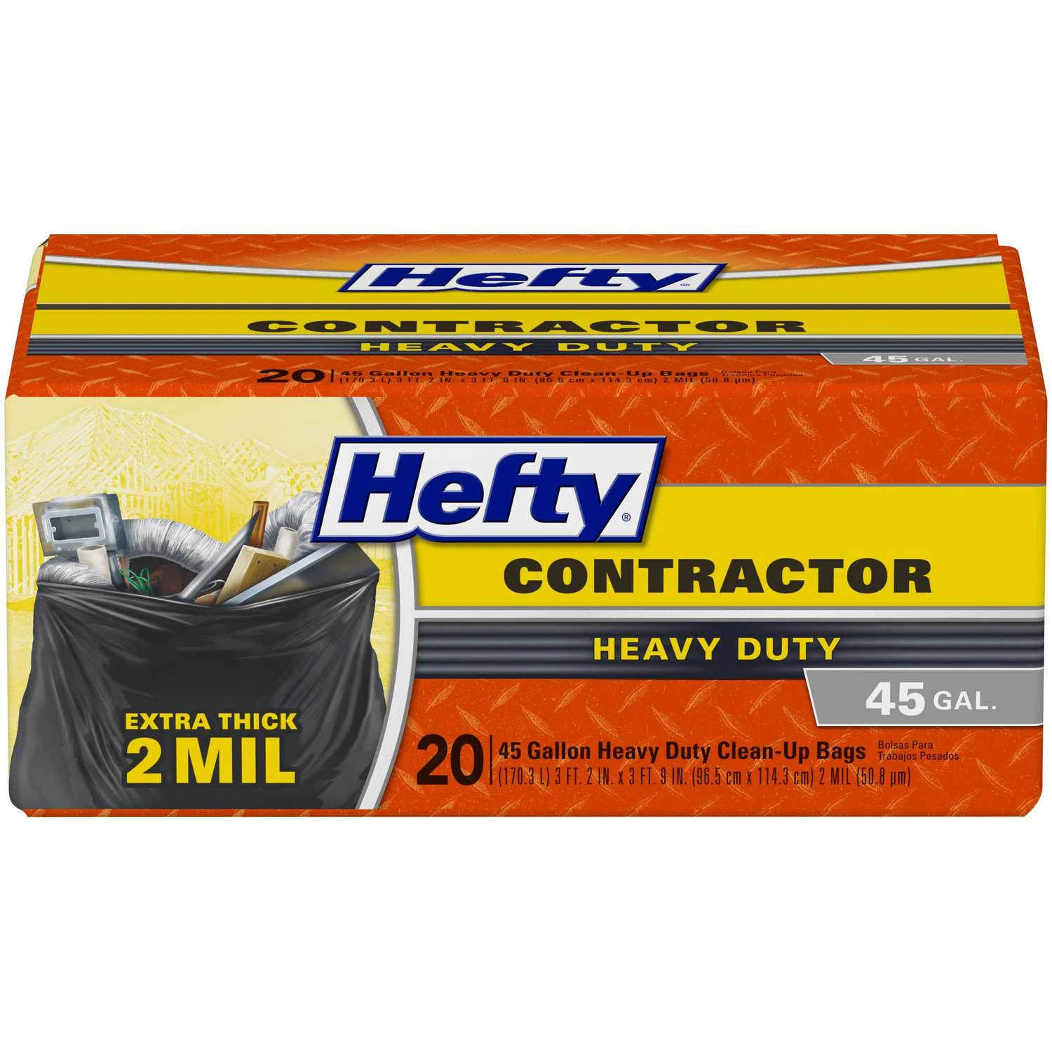 Hefty 45 Gal Contractor Bags Twist Tie 20 Pk 2 Mil 2 Hefty 45 Gal Contractor Bags Twist Tie 20 Pk 2 Mil - Image 2