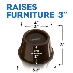 Slipstick Thermoplastic Ethylene Bed And Furniture Lifts Round 5.2 In. W X 5.2 In. L 4 Pk -Oolys Shop 5981af82 082d 4a00 bd19 8c62ad27d1a4