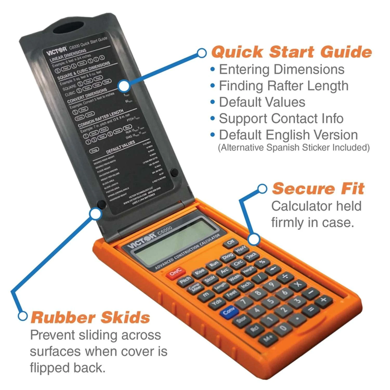 Victor C6000 Orange 8 Digit Construction Calculator 3 Victor C6000 Orange 8 Digit Construction Calculator - Image 3
