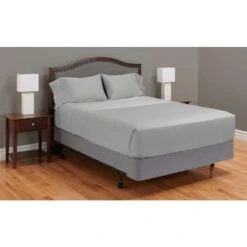 MyPillow Giza Dreams Queen Light Gray Cotton Bed Sheet Set