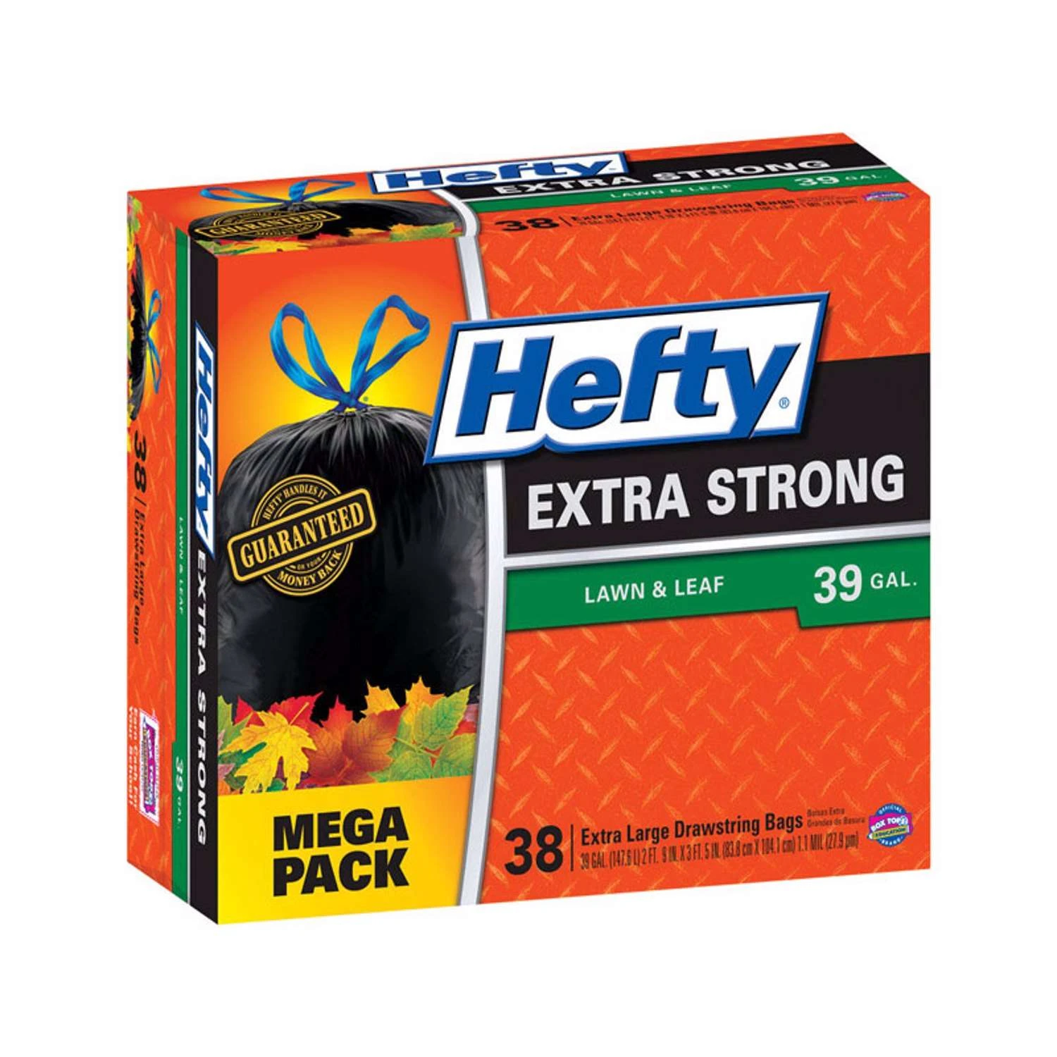 Hefty Extra Strong 39 Gal Lawn And Leaf Bags Drawstring 38 Pk 1.1 Mil 1 Hefty Extra Strong 39 Gal Lawn And Leaf Bags Drawstring 38 Pk 1.1 Mil