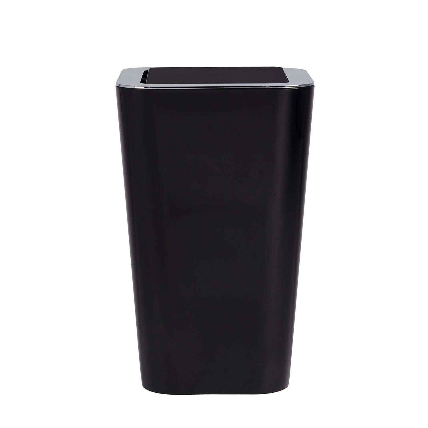 Wenko Candy 1.6 Gal Black Plastic Swing Cover Wastebasket 2 Wenko Candy 1.6 Gal Black Plastic Swing Cover Wastebasket - Image 2