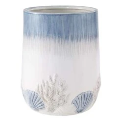 Avanti Linens Abstract Coastal 64 Oz Multicolored Ceramic Wastebasket