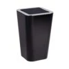 Wenko Candy 1.6 Gal Black Plastic Swing Cover Wastebasket