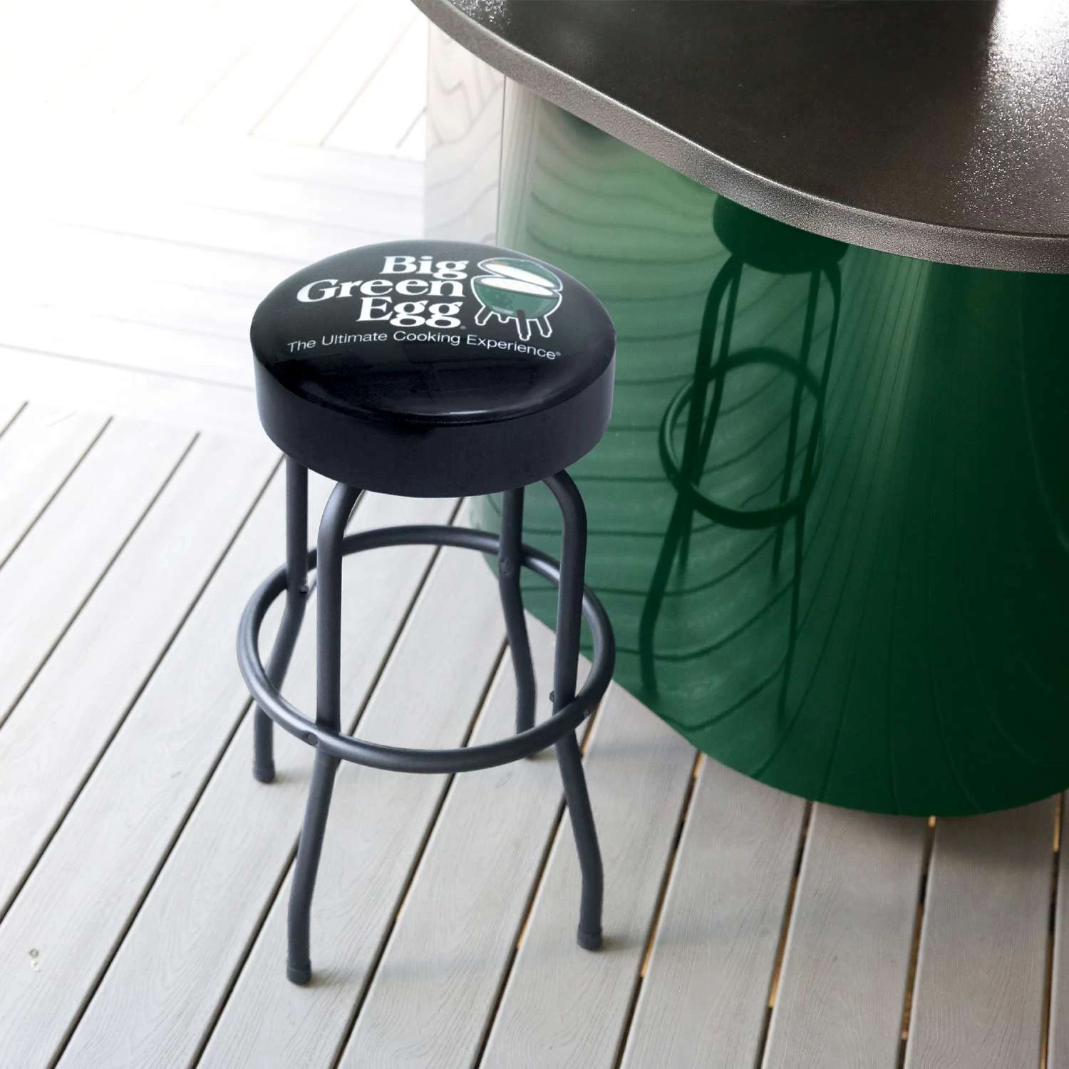 Big Green Egg Gloss Black Vinyl Swivel Barstool 2 Big Green Egg Gloss Black Vinyl Swivel Barstool - Image 2