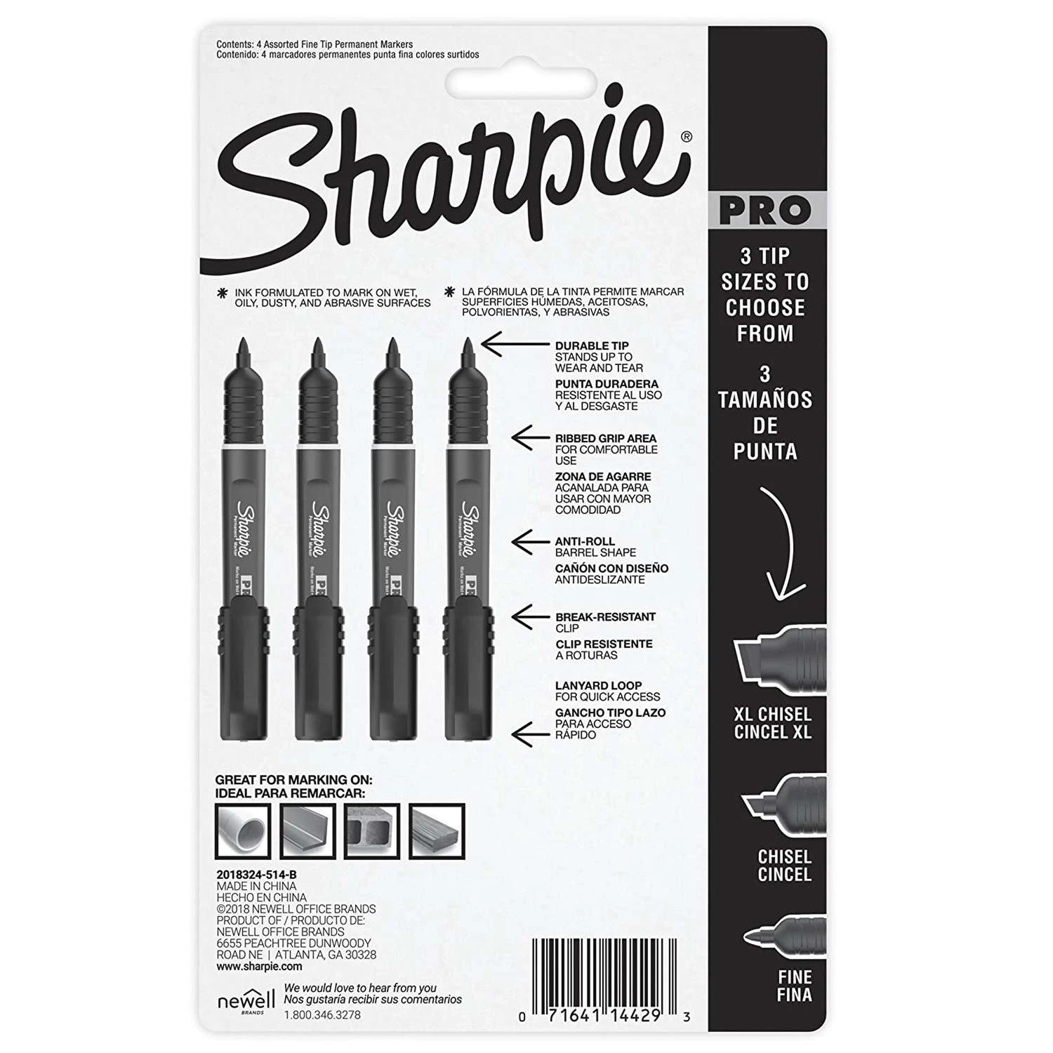 Sharpie PRO Assorted Fine Tip Permanent Marker 4 Pk 2 Sharpie PRO Assorted Fine Tip Permanent Marker 4 Pk - Image 2