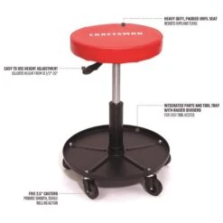 Craftsman Matte Red Vinyl Swivel Adjustable Shop Stool -Oolys Shop 679e07ca d175 4c02 a942 1d7ef9959c4c