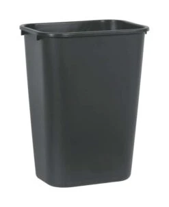 Rubbermaid Deskside 10.25 Gal Black Resin Rectangle Garbage Can